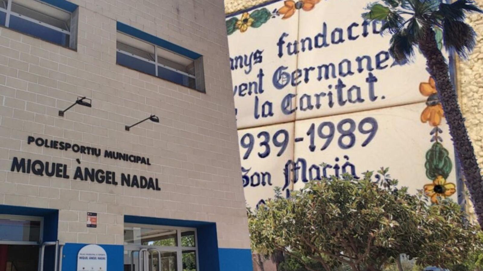 La façana del poliesportiu Miquel Àngel Nadal.