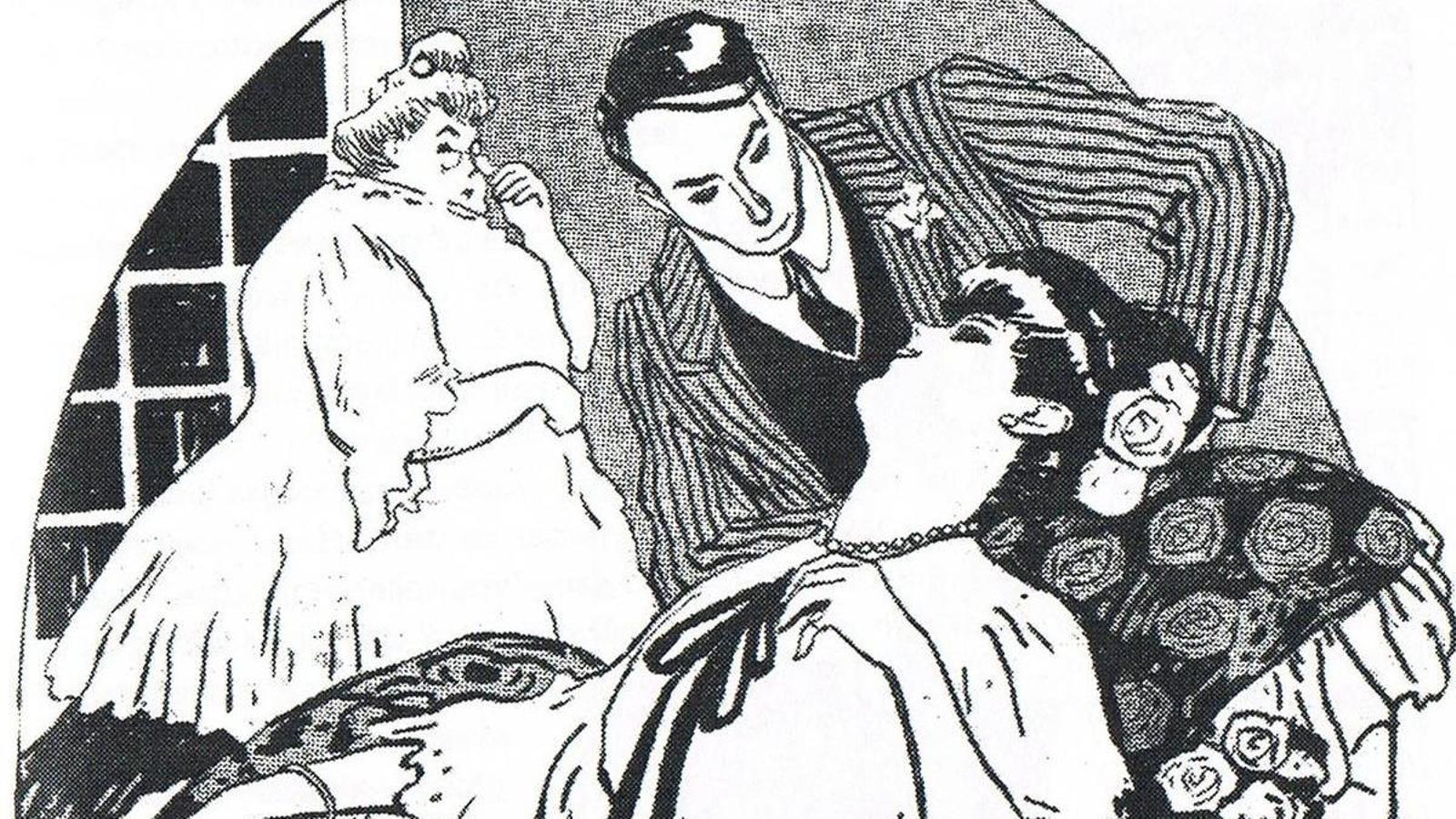 Acudit gràfic de Ricard Opisso del 1908.