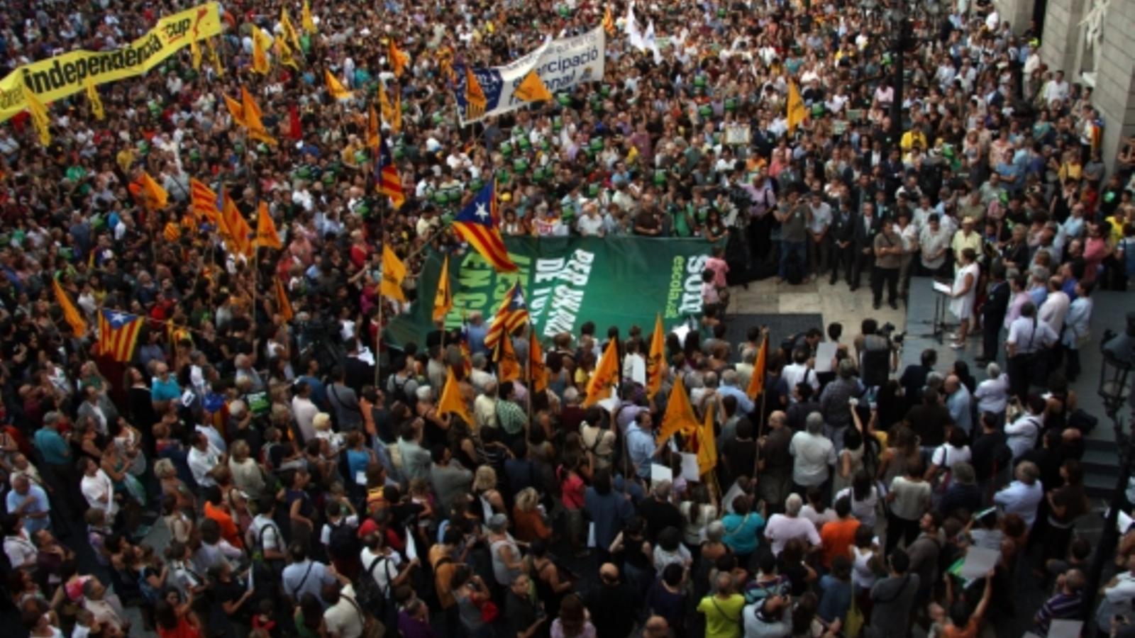 La concentració de setembre a Plaça Sant Jaume