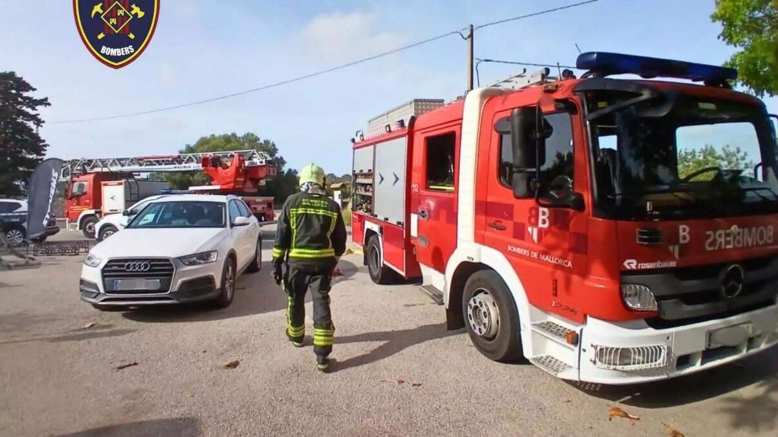 Mallorca Firefighters to a fire.
