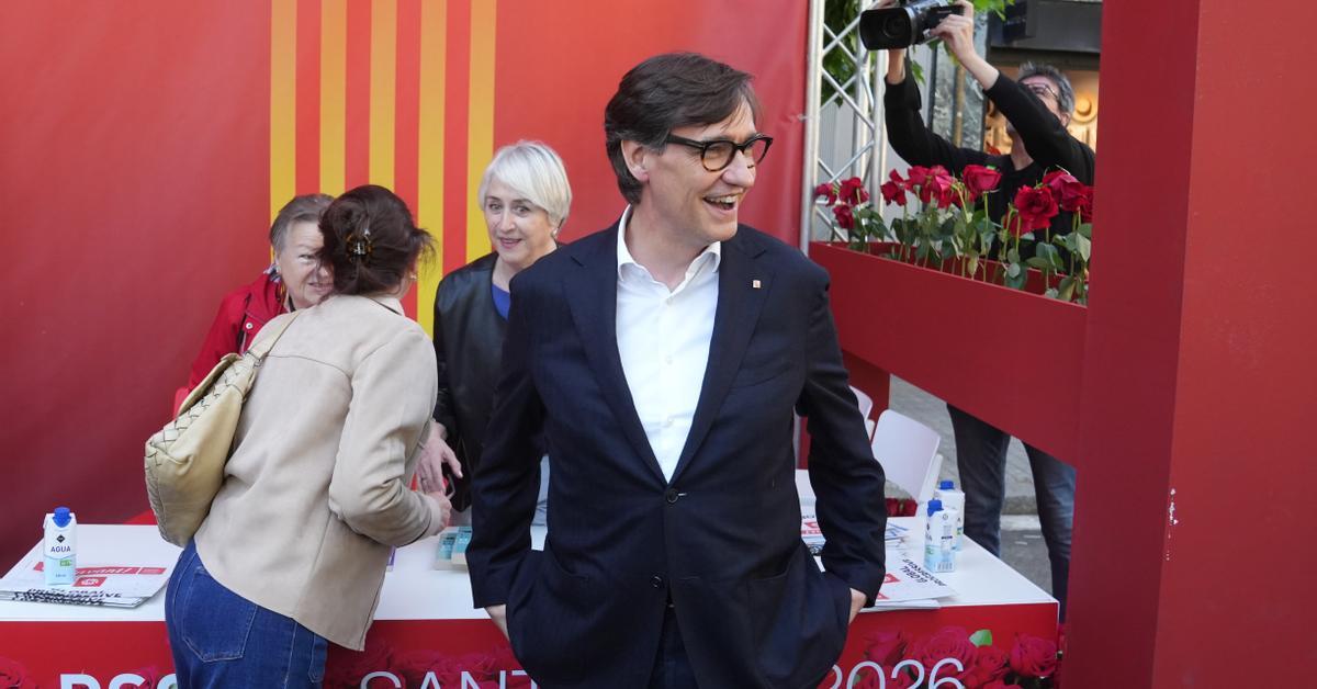 Salvador Illa Surprises Barcelona with Early Sant Jordi Stroll: Punctual Leader Walks Socialist Rally Route Before Press Arrival