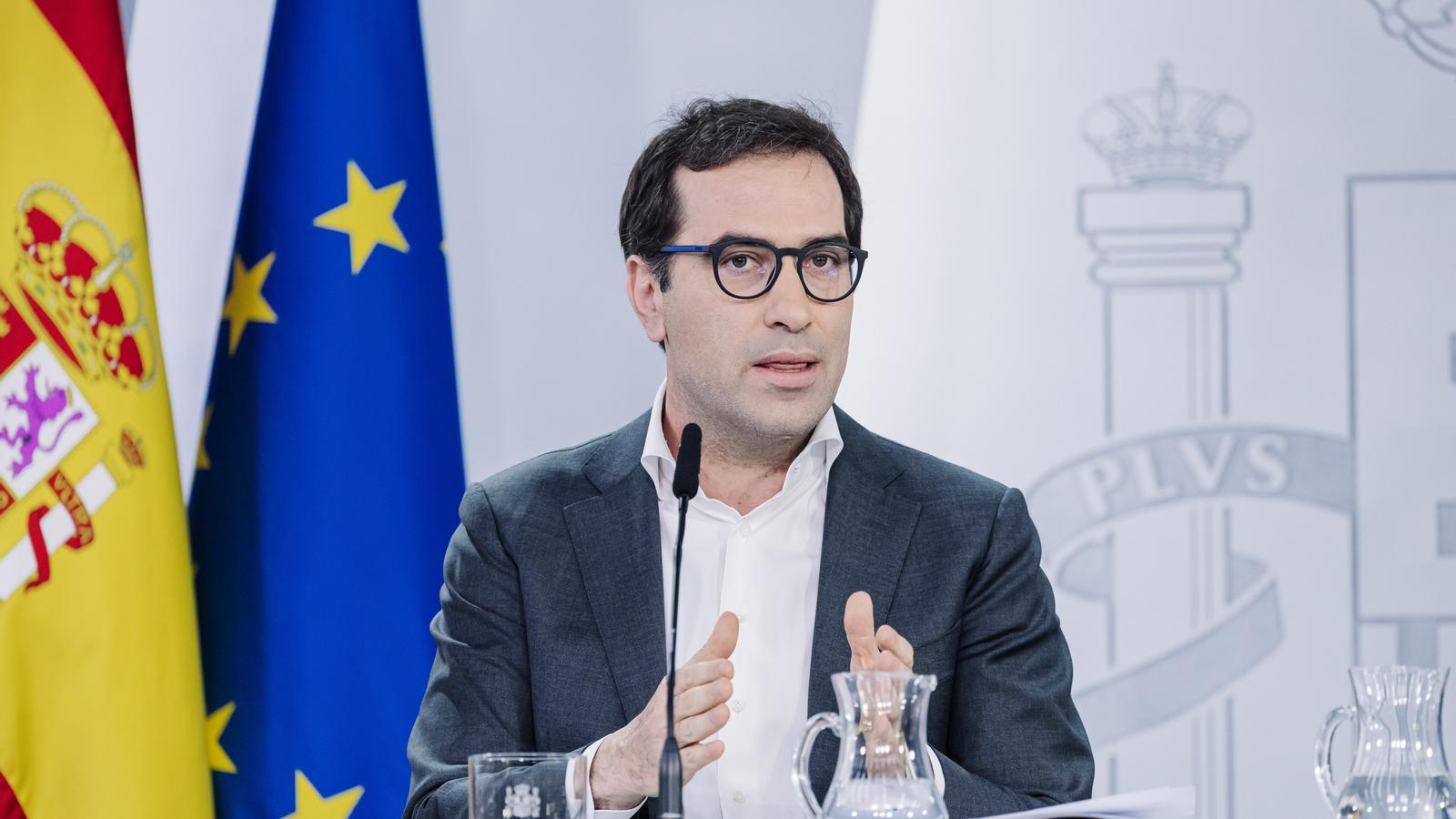 The first vice-president and minister of Economy, Carlos Cuerpo, at a press conference this Tuesday.