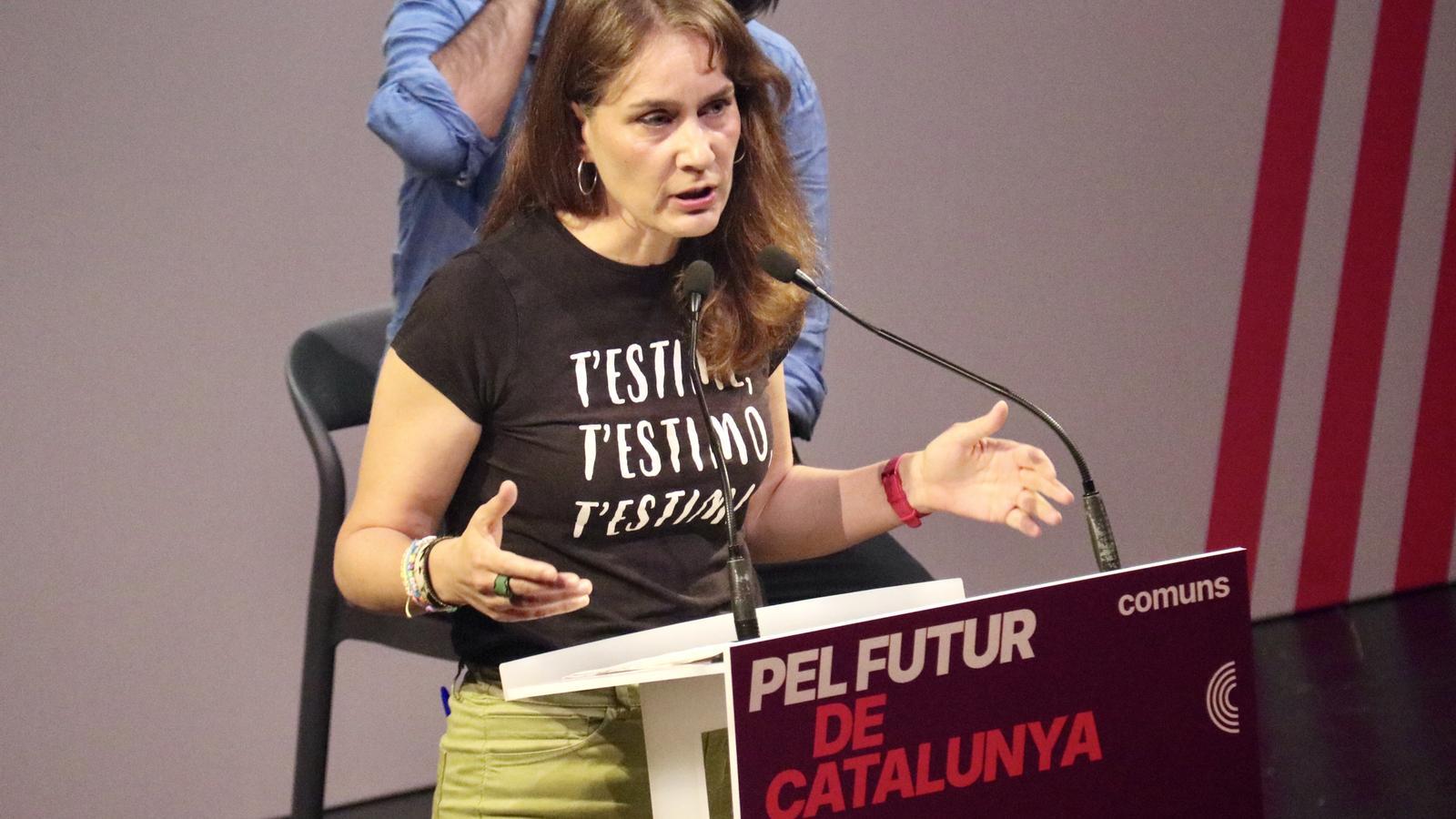 The leader of Comuns in Parliament, Jéssica Albiach, this Wednesday at the event for the Diada de Comuns.