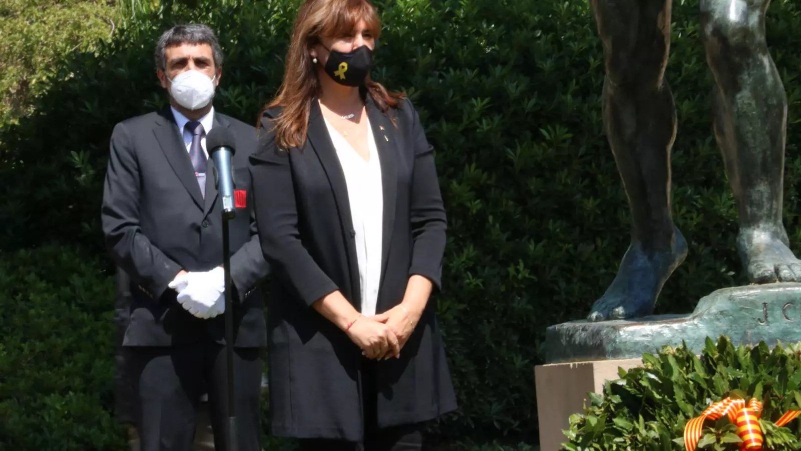 La president del Parlament, Laura Borràs, aquest divendres en un acte de la cambra.