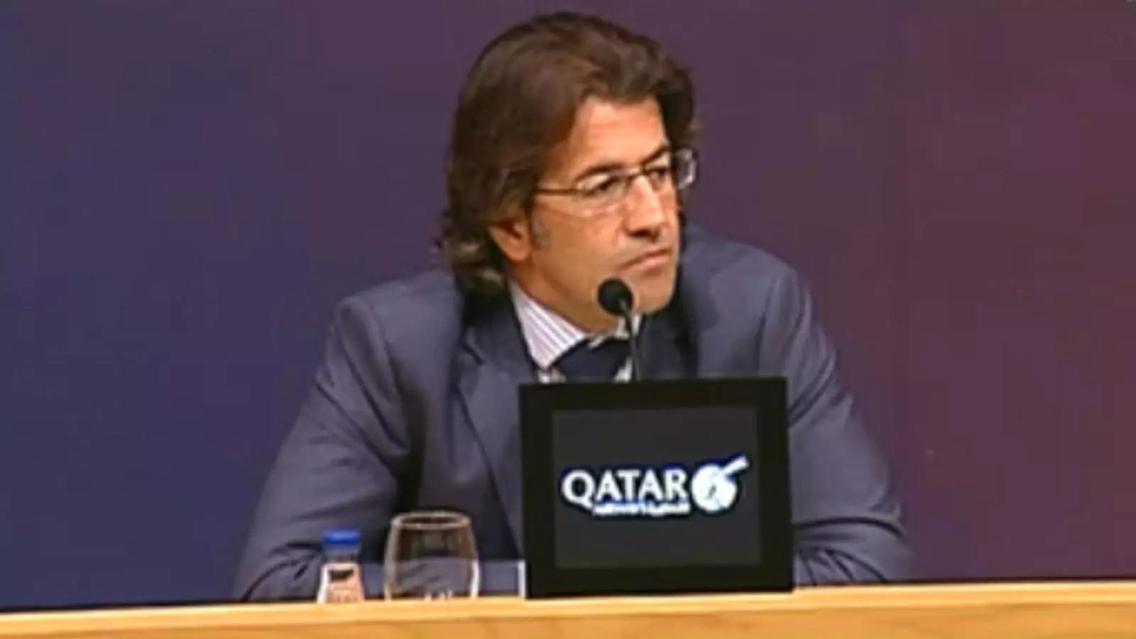 Toni Freixa, secretari i portaveu de la Junta Directiva del Barça, durant la roda de premsa