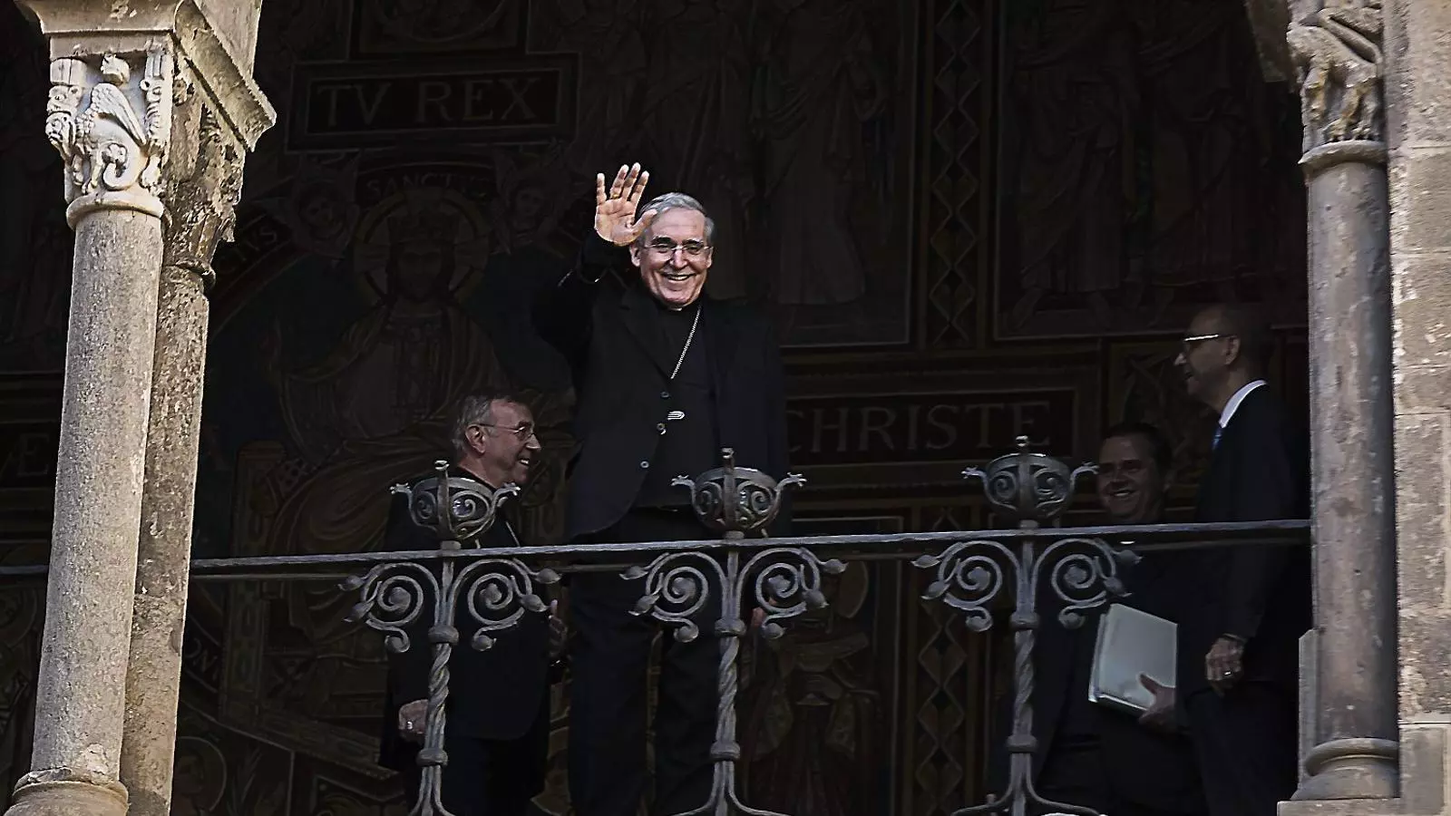 El cardenal Lluís Martínez Sistach ahir al migdia a l’arquebisbat de Barcelona.