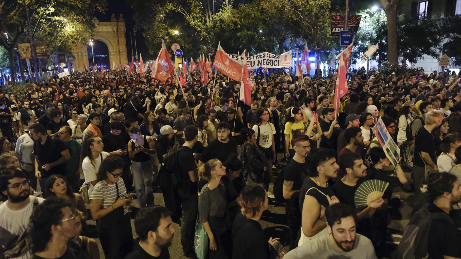 Manifestación por la vivienda en Barcelona.