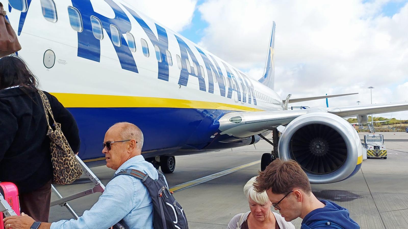 A Ryanair plane on the runway of Stansted airport, at the beginning of this September
