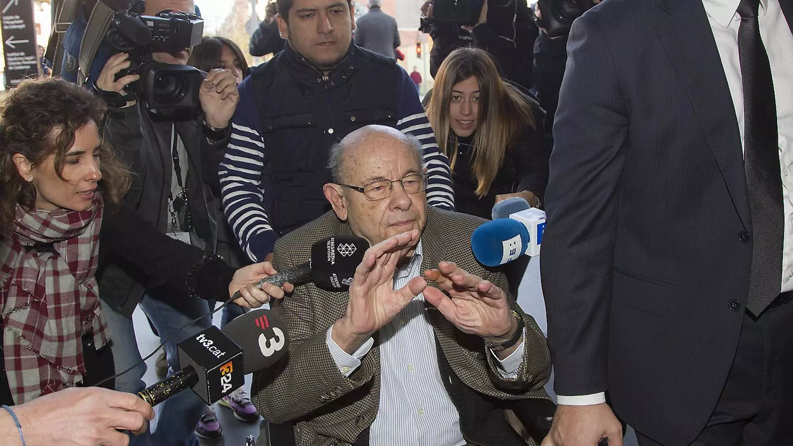 L’expresident del Palau de la Música Fèlix Millet arribant ahir al judici.