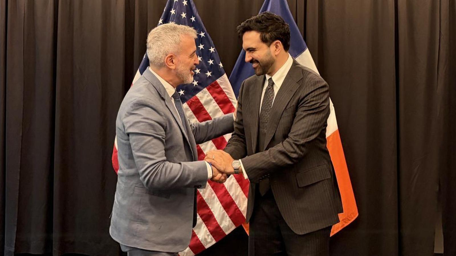 The mayor of Barcelona, Jaume Collboni, and the one of New York, Zohran Mamdani, this Saturday.
