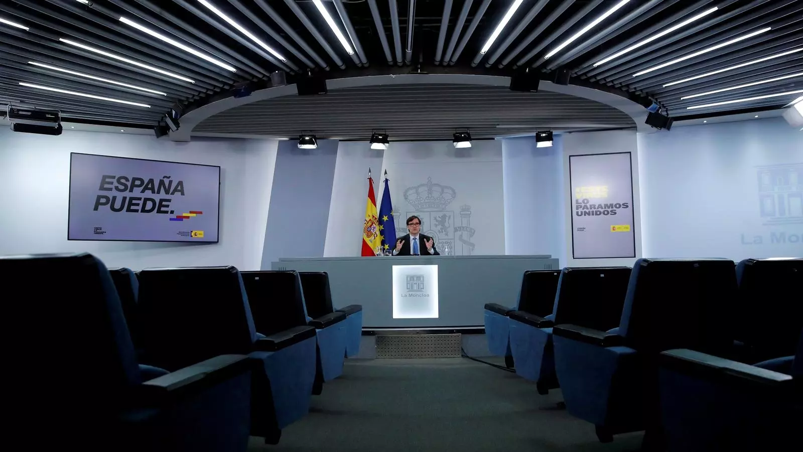 El ministre de Sanitat, Salvador Illa, durant la compareixença per anunciar la publicació al BOE de l'ordre de noves restriccions anticovid a les grans ciutats.