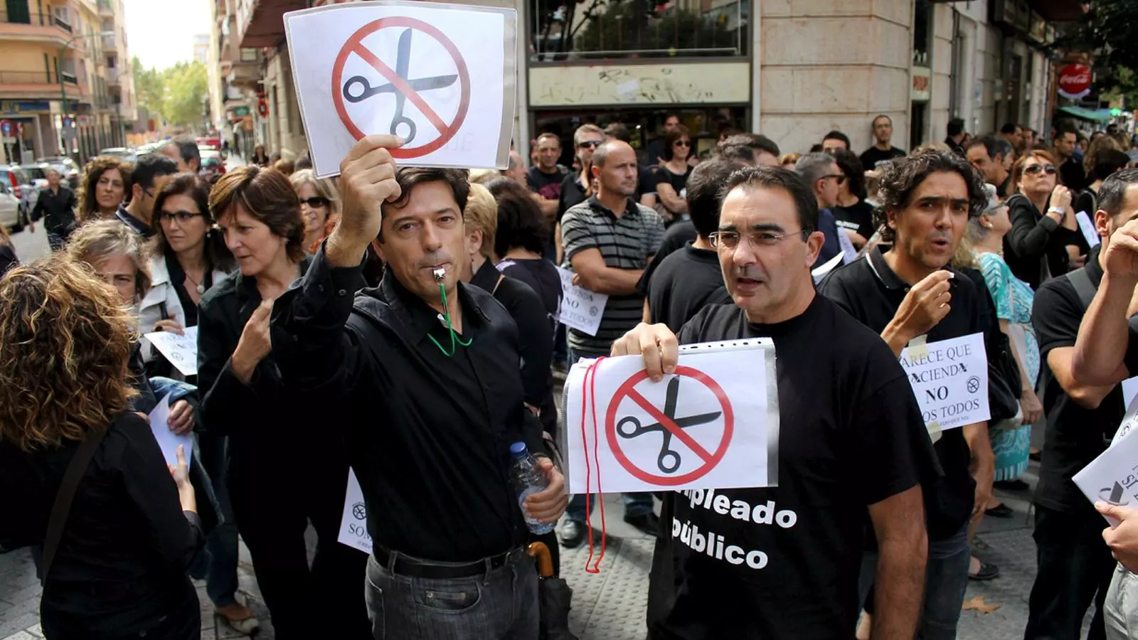 Manifestació de funcionaris contra les retallades.