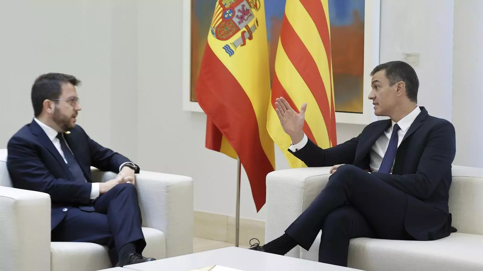 Pedro Sánchez i Pere Aragonès, reunits a la Moncloa