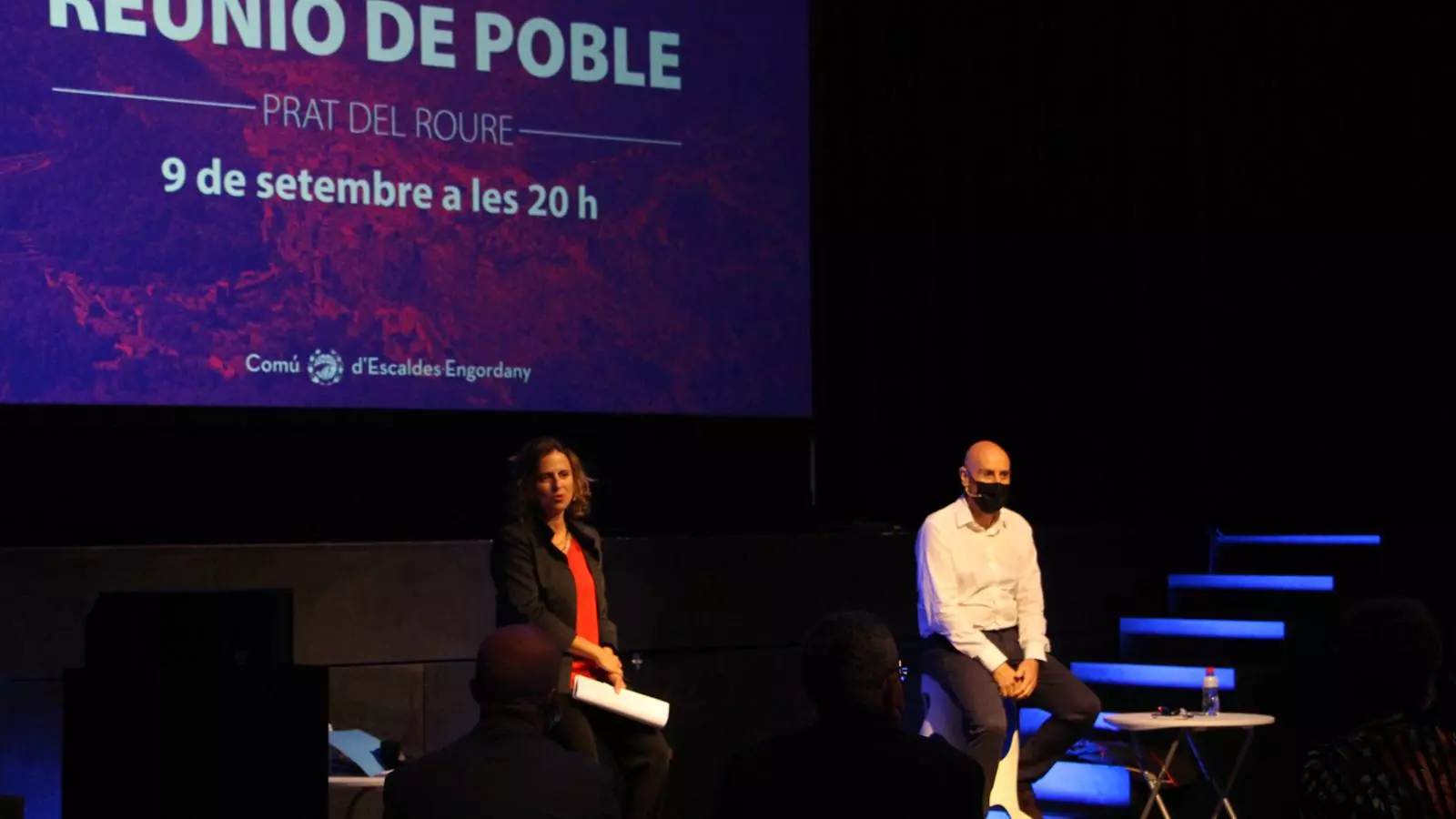 Els cònsols d'Escaldes-Engordany, Rosa Gili i Joaquim Dolsa, durant la reunió.