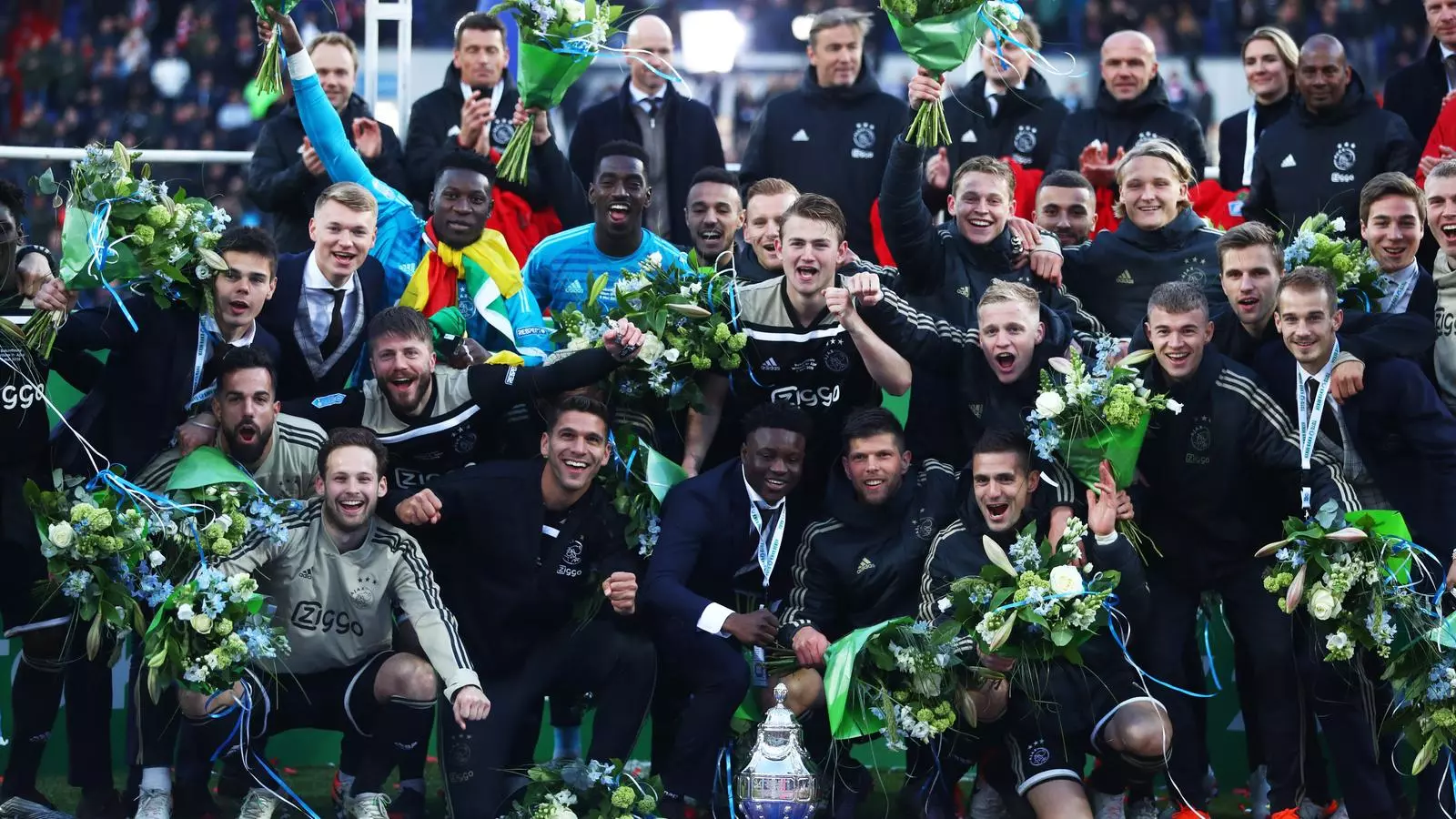 La plantilla de l'Ajax celebran la Copa d'Holanda 2019 que van aconseguir contra el Willem II (0-4)