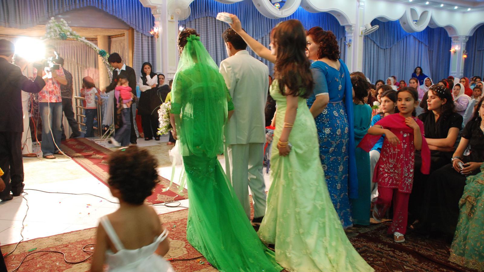 A woman and a man get married in Kabul, in an archive image.