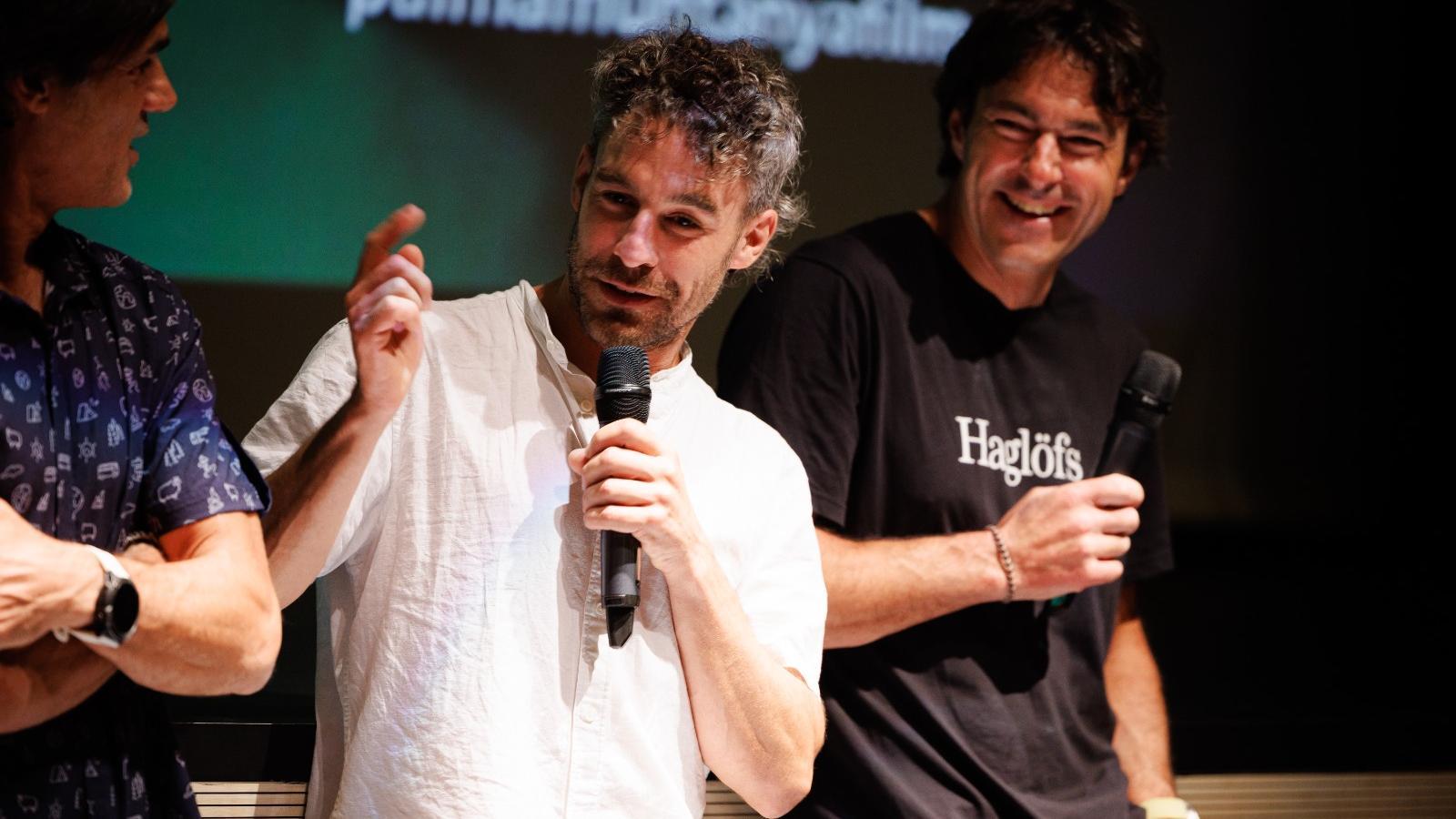 A moment of the festival's opening with the alpinists Marc Toralles and Bru Busom, winners of the Piolet d'Or.