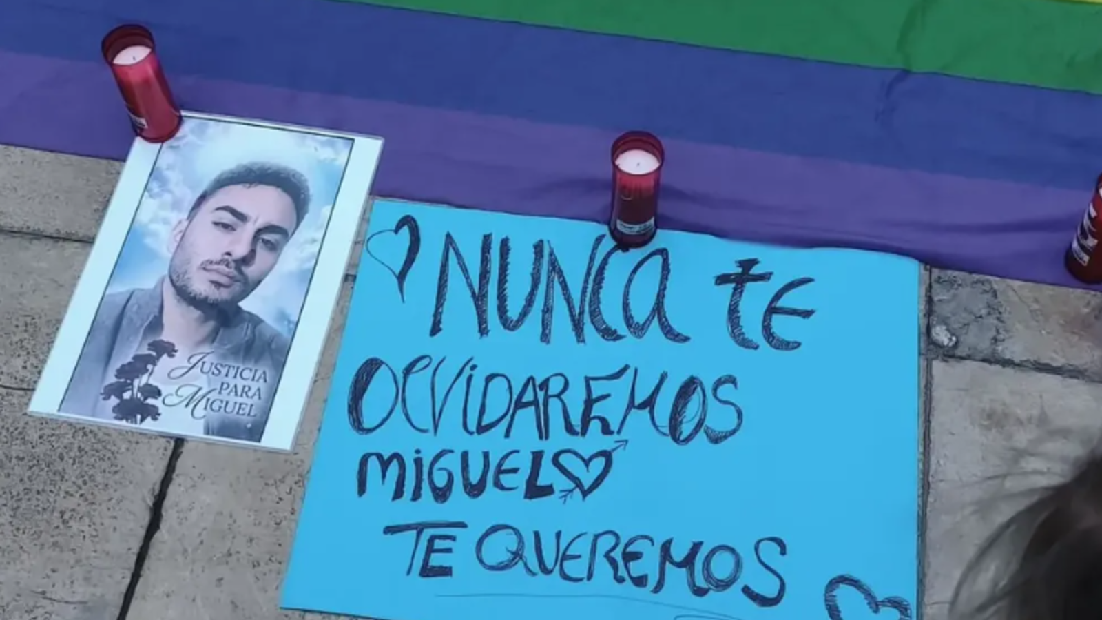 Vigil in memory of Miguel, the young murdered.