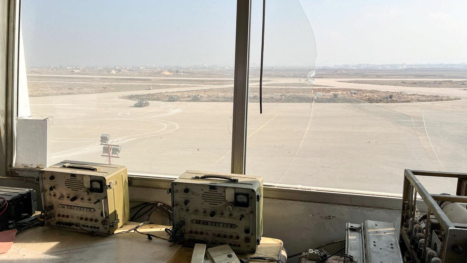Mezzeh air base, on the outskirts of Damascus, as seen from the control tower
