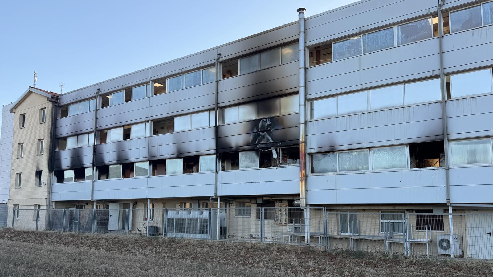 Exterior facade of the residence where the fire originated.
