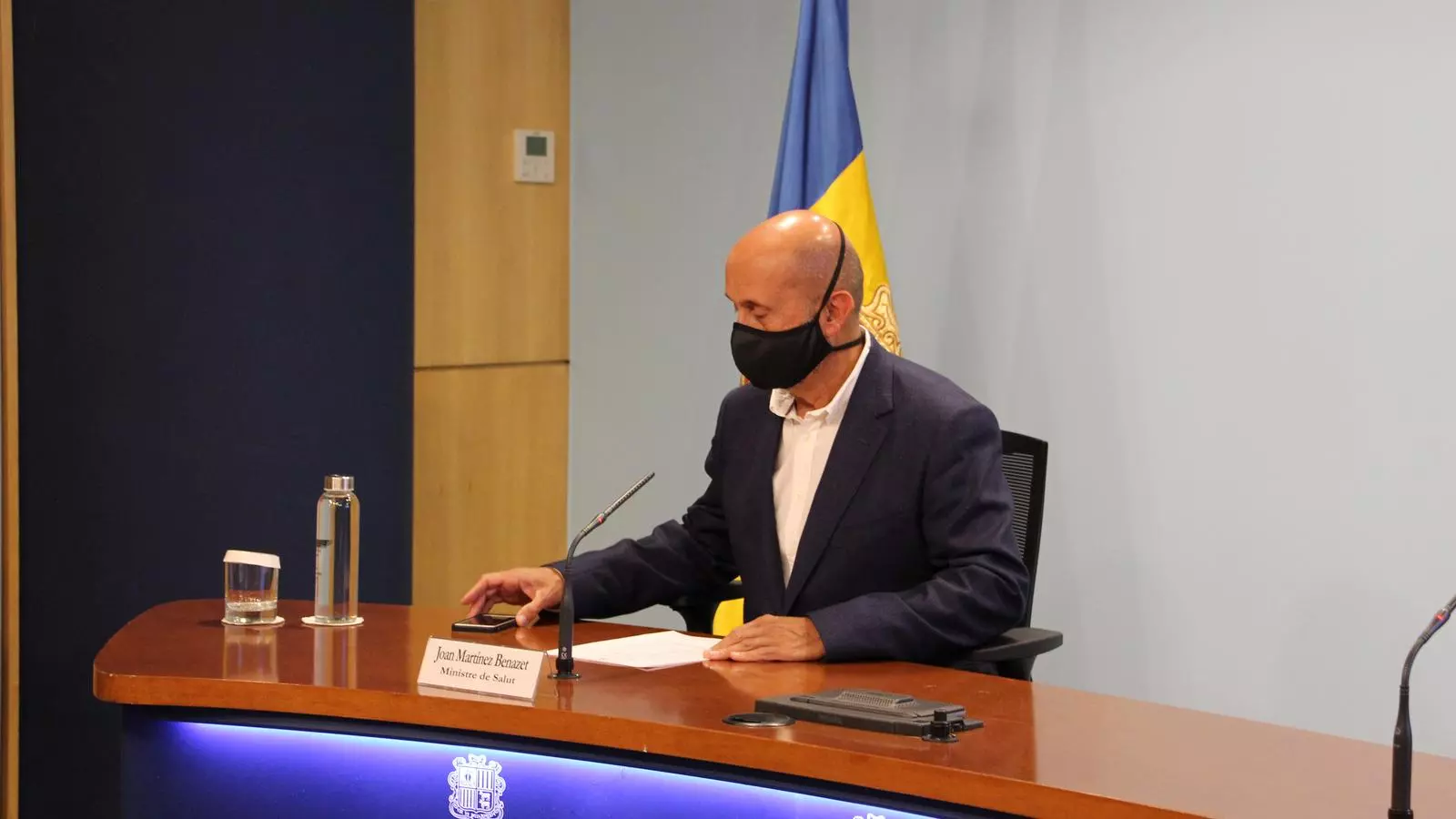 El ministre de Salut, Joan Martínez Benazet, durant la roda de premsa / AS