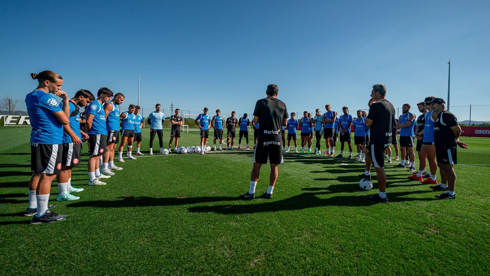 Girona, in a training session at the Sports City.
