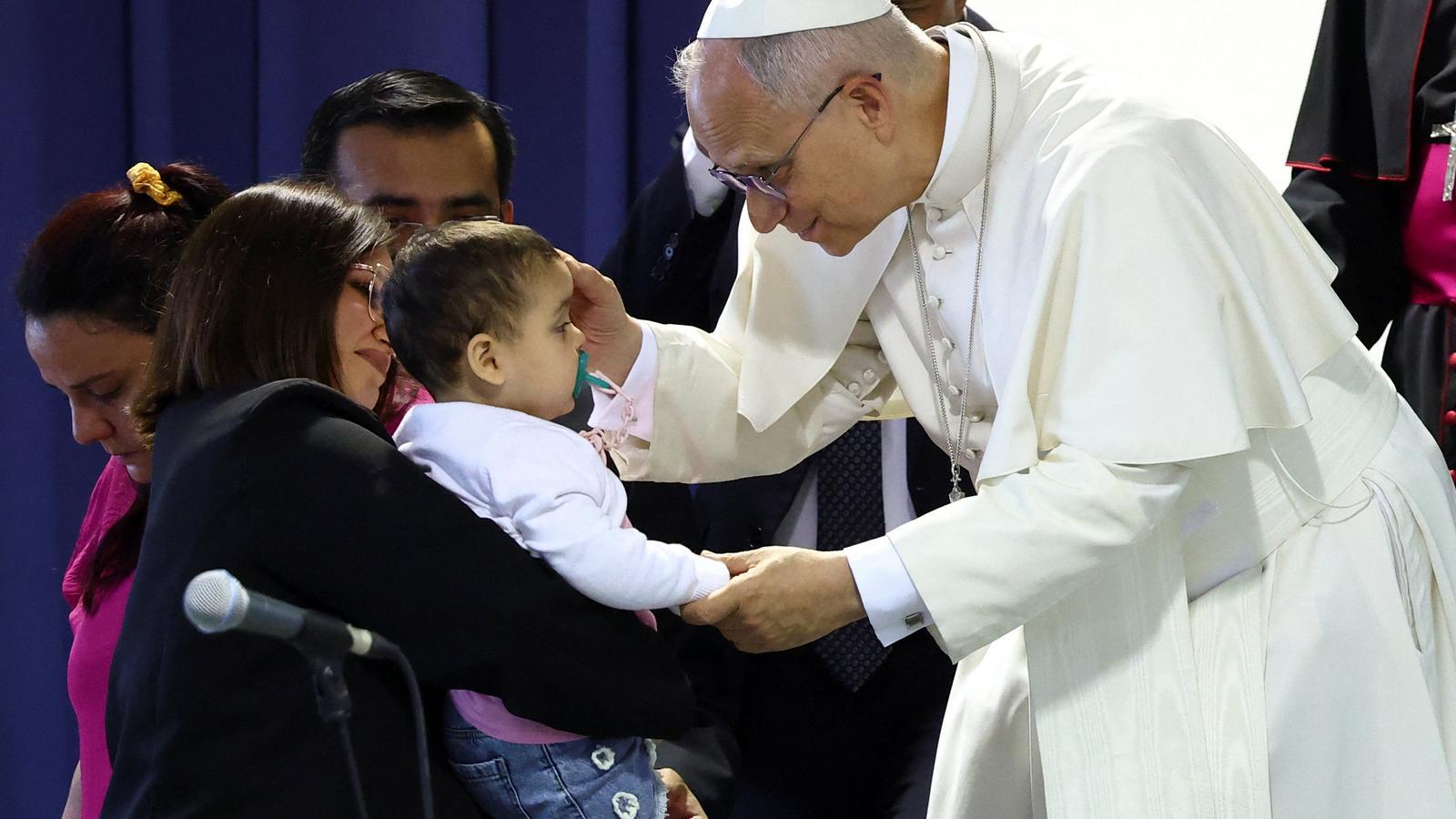 Pope Leo XIV celebrates the first anniversary of his pontificate blessing disadvantaged people from Pompeii.
