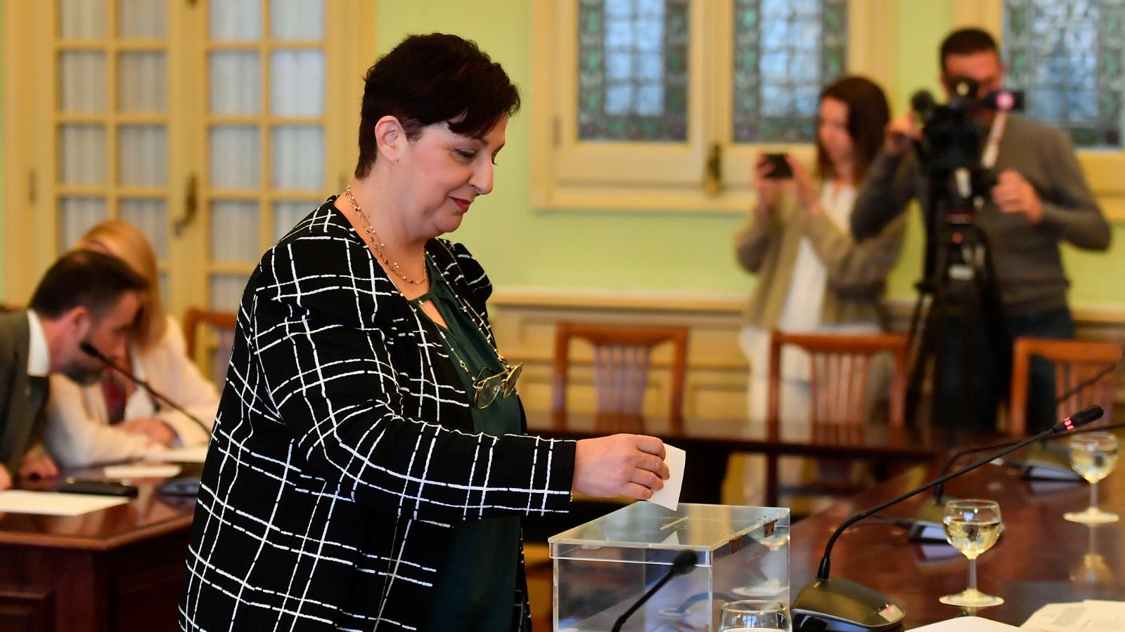 María José Verdú in the Parliament