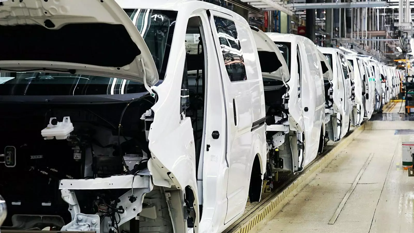 La cadena de muntatge de l’e-NV200 a la planta de Nissan de la Zona Franca.