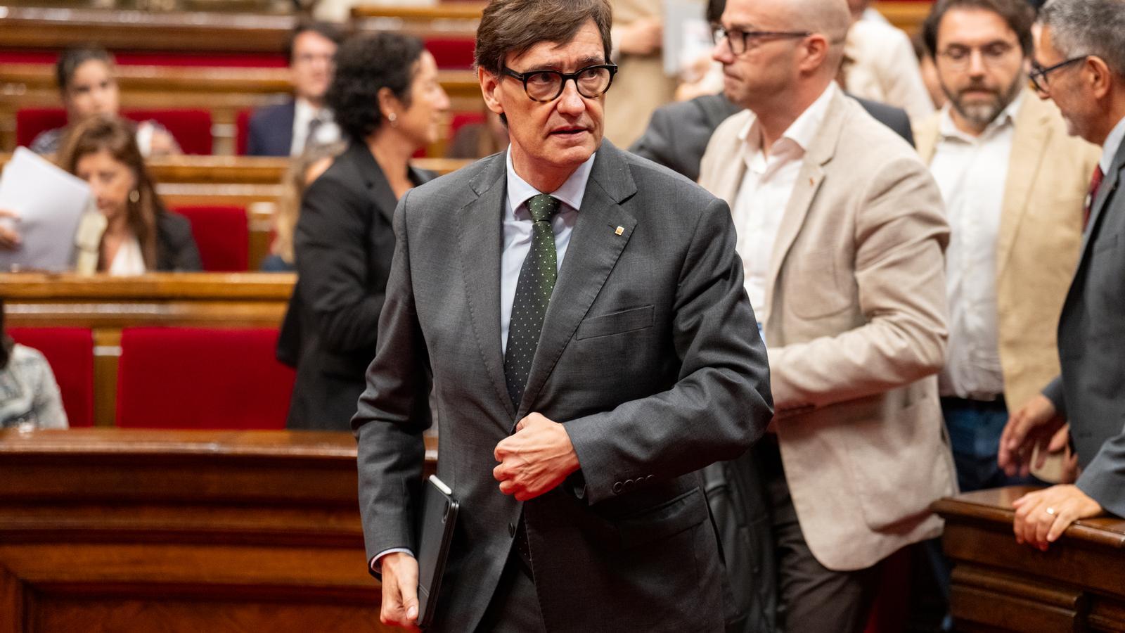 The president of the Generalitat, Salvador Illa, at the Parliament in an archive image.