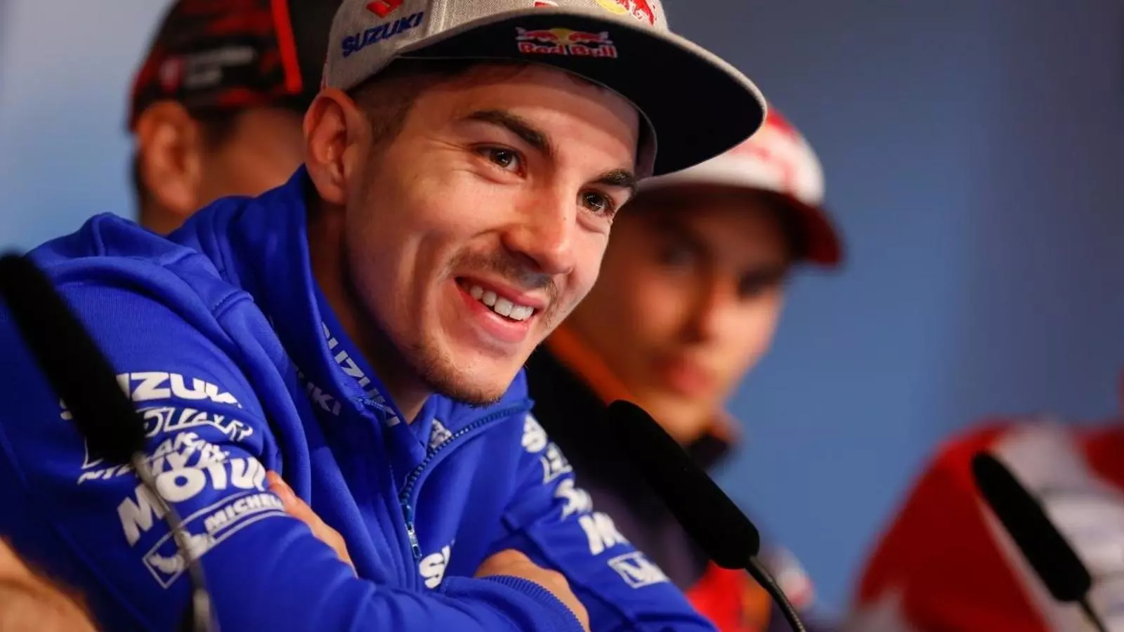 Maverick Viñales compareixent en roda de premsa
