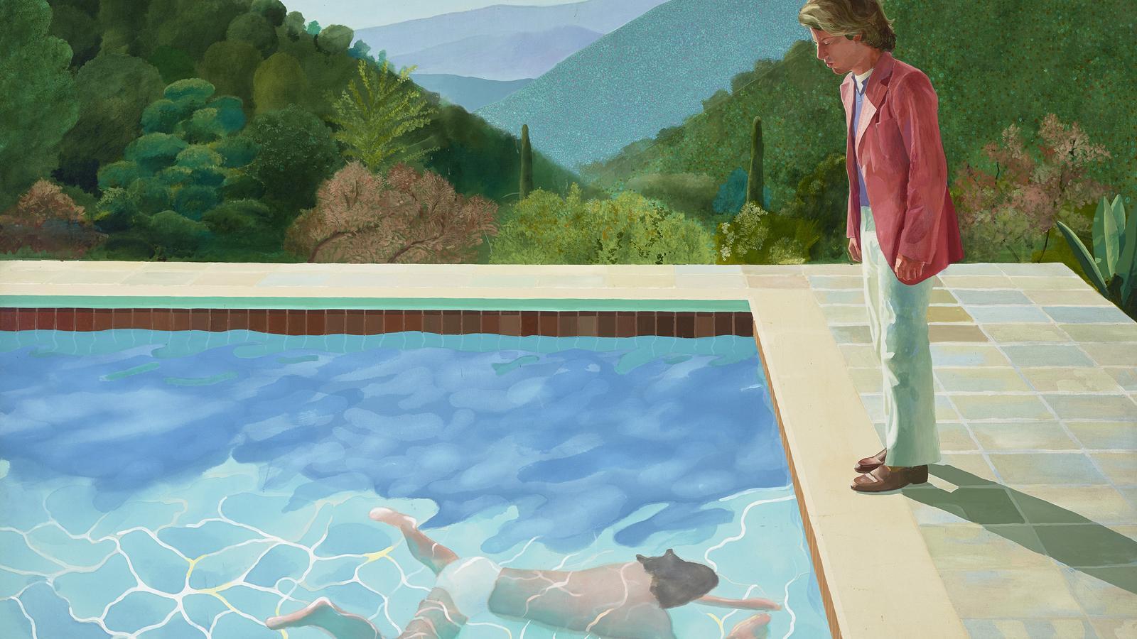'Portrait of an artist (swimming pool with two figures)'