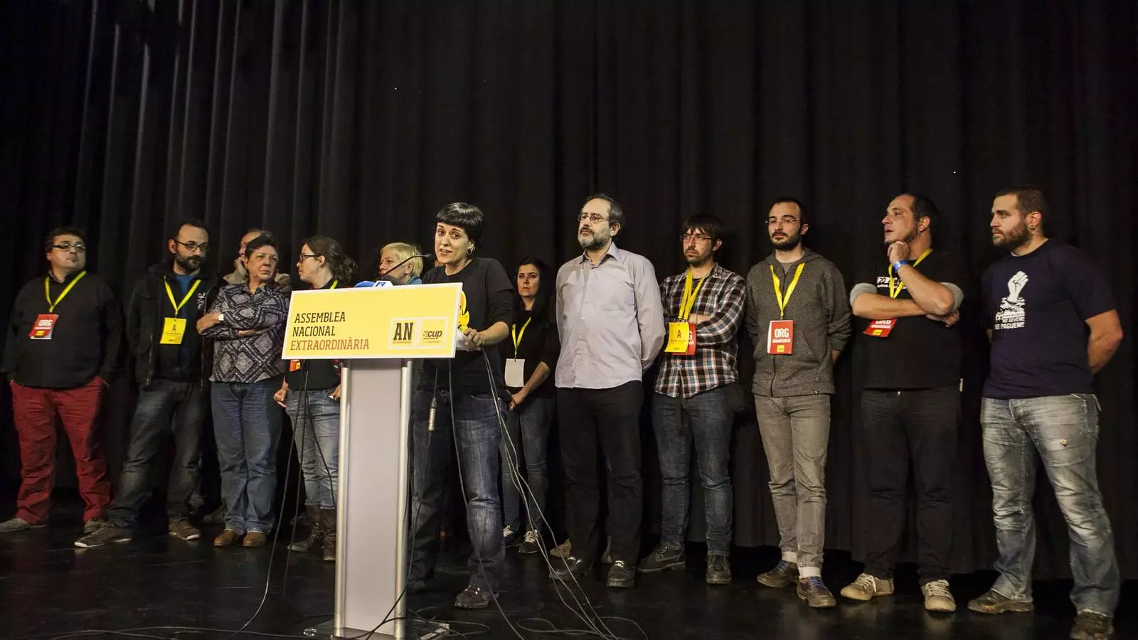 Els membres del secretariat nacional i els diputats van comparèixer per valorar l'assemblea a Sabadell / CÈLIA ATSET