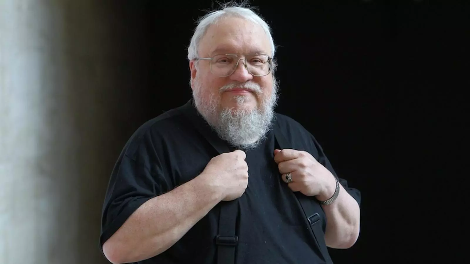 George R.R. Martin abans de la roda de premsa al CCCB / PERE VIRGILI