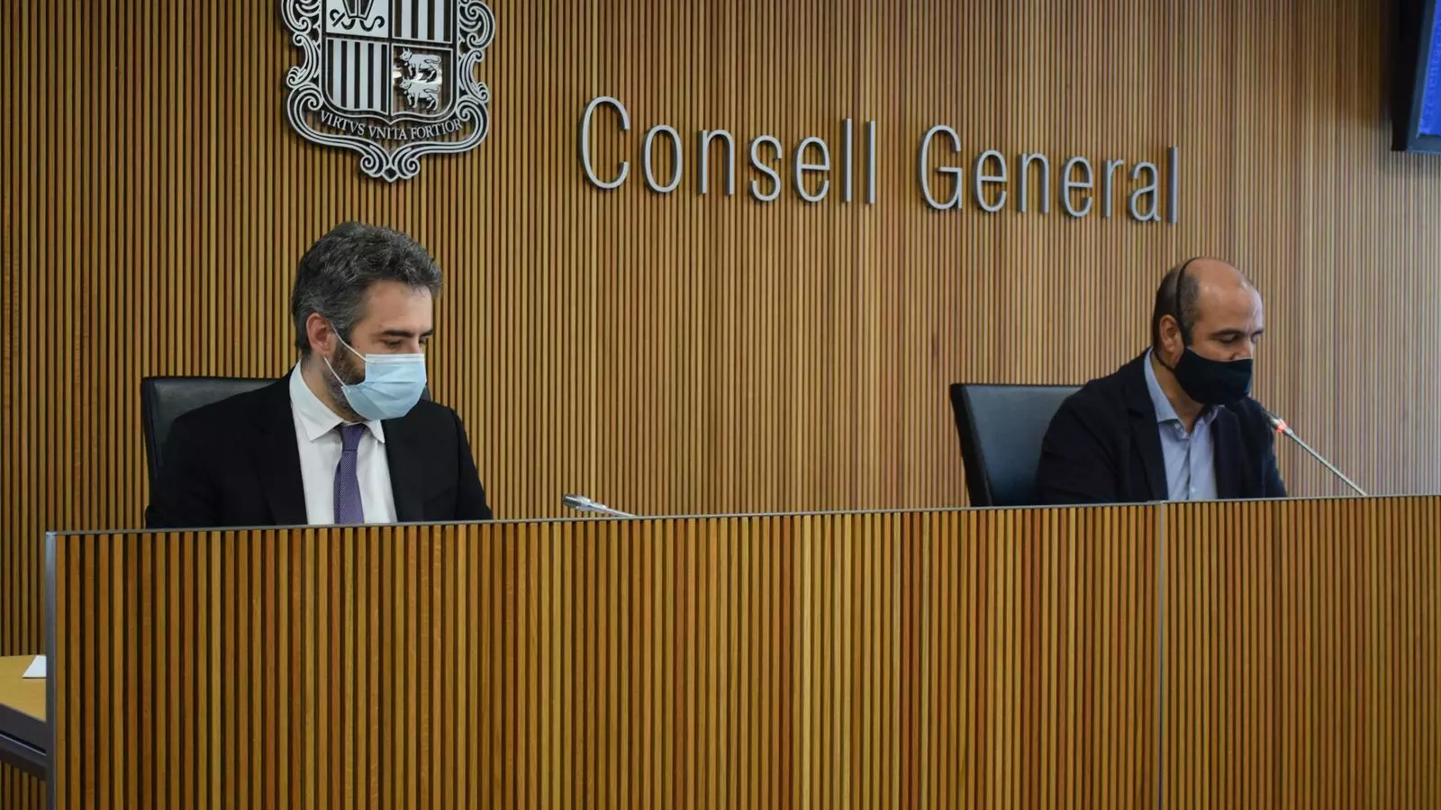 El ministre de Finances, Eric Jover, durant la compareixença davant la comissió legislativa de Finances i Pressupost