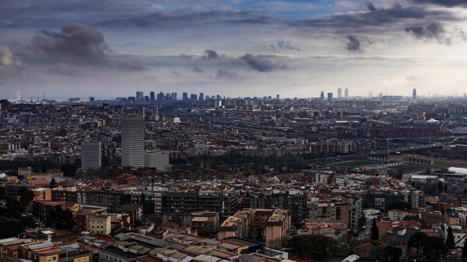 Aerial view of the city of Barcelona.