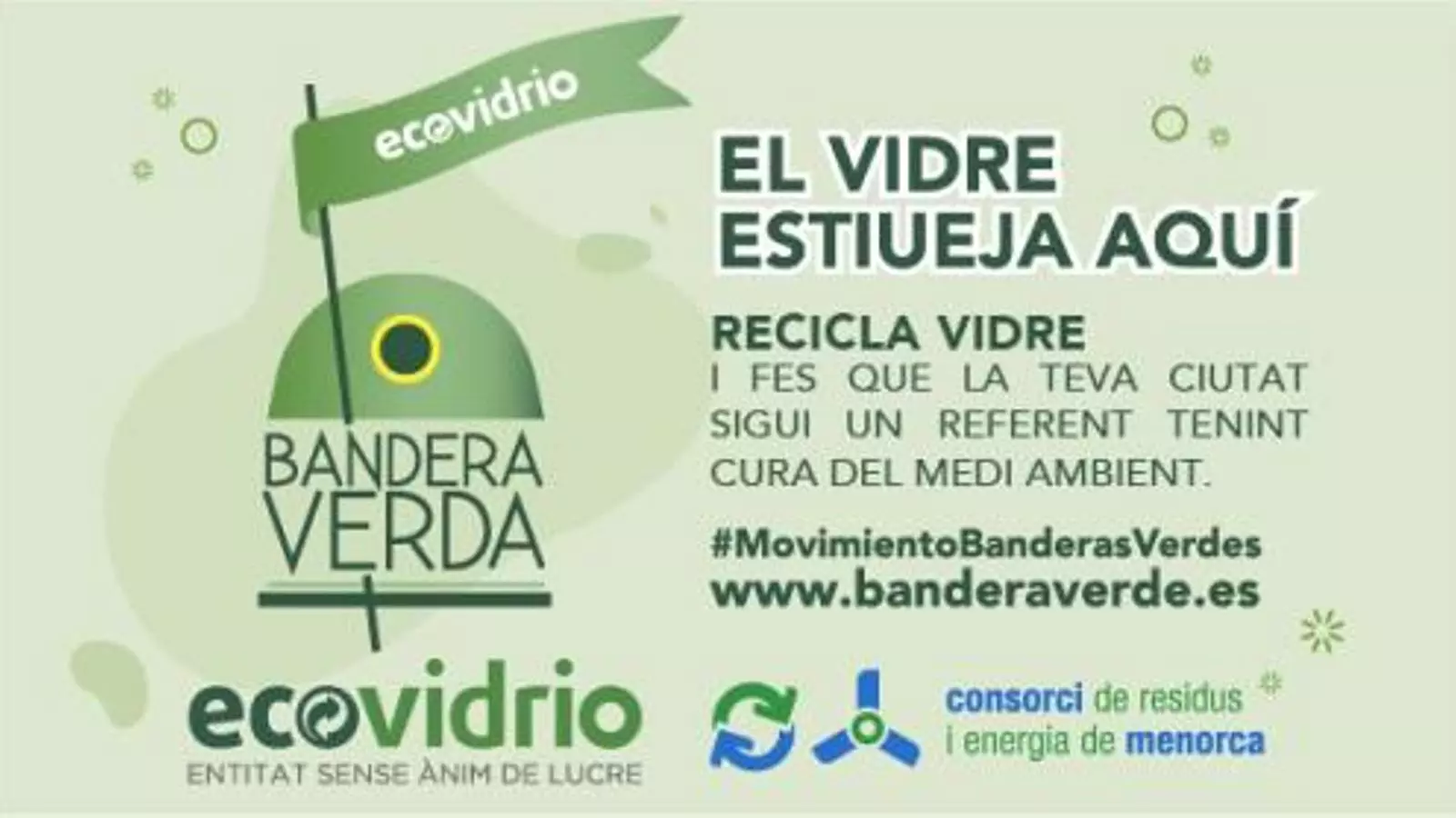 Imatge de la campanya d'Ecovidrio per a la recollida selectiva de vidre.
