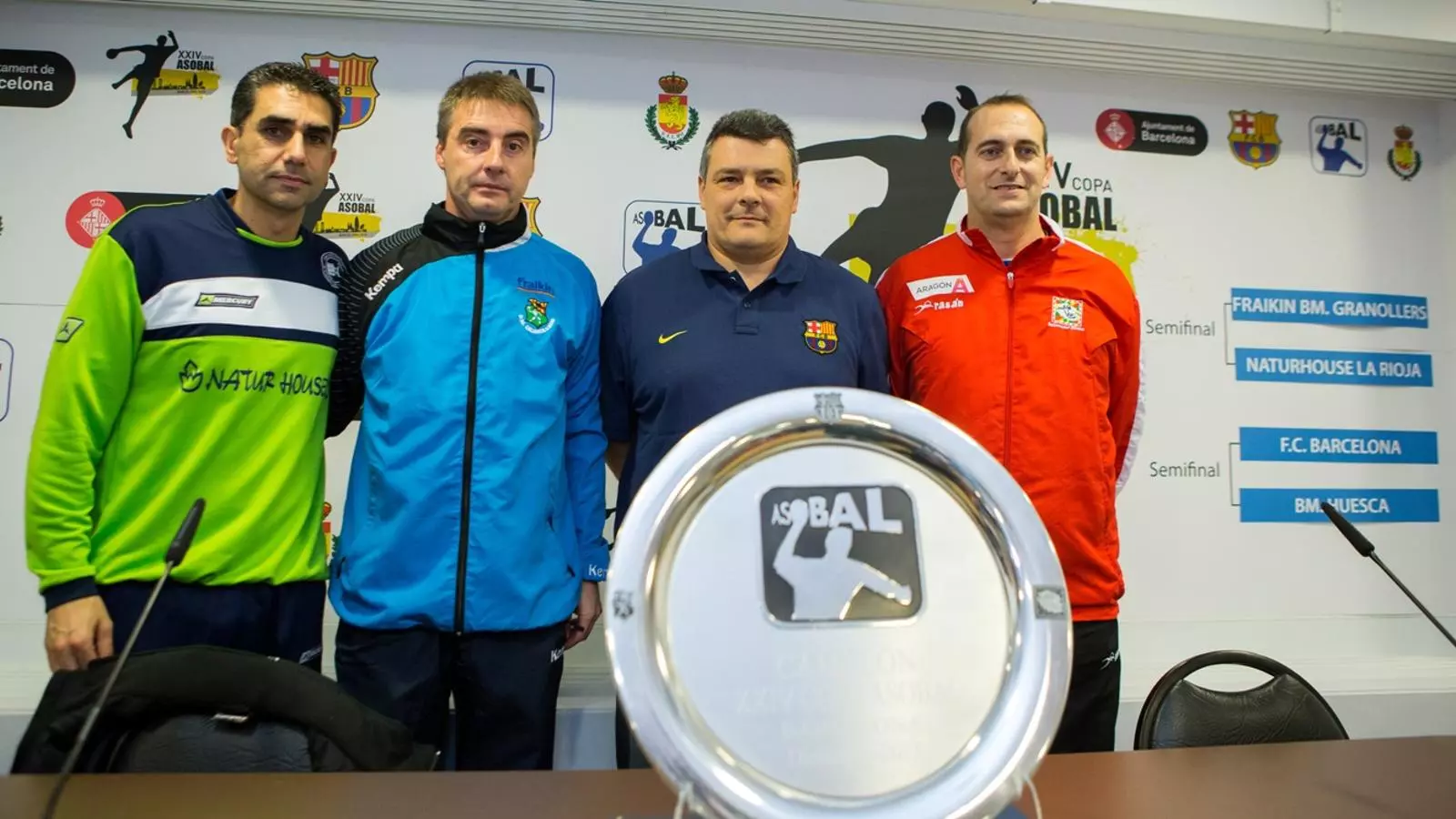 Jesús J. González (Naturhouse La Rioja), Toni García (Fraikin BM Granollers), Xavi Pascual (FC Barcelona) i José Nolasco (BM Osca)