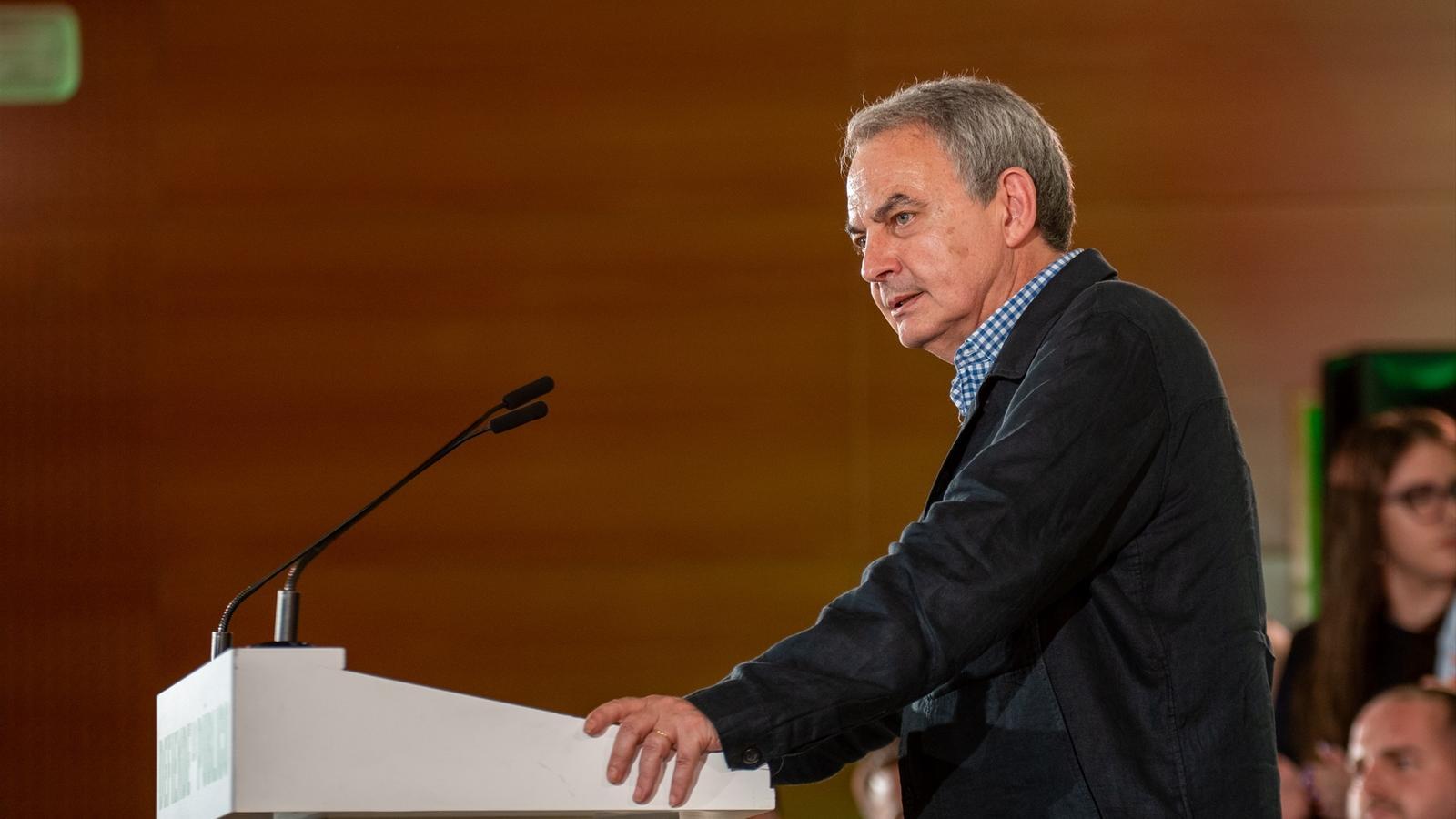 José Luis Rodríguez Zapatero in a campaign event for the Andalusian elections last April 23 in Jaén