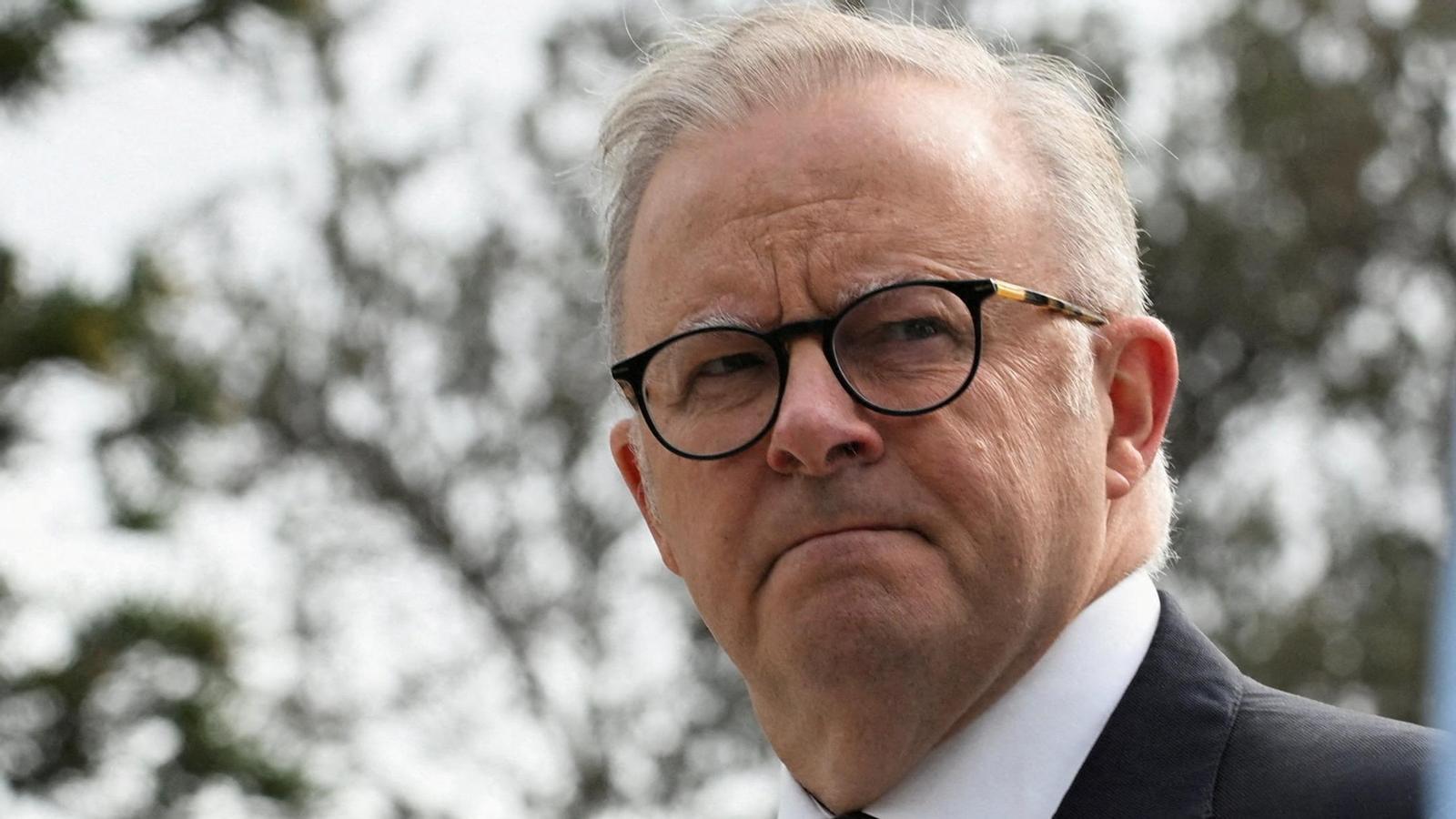 El primer ministro australiano, Anthony Albanese, en lugar del tiroteo en Sydney.