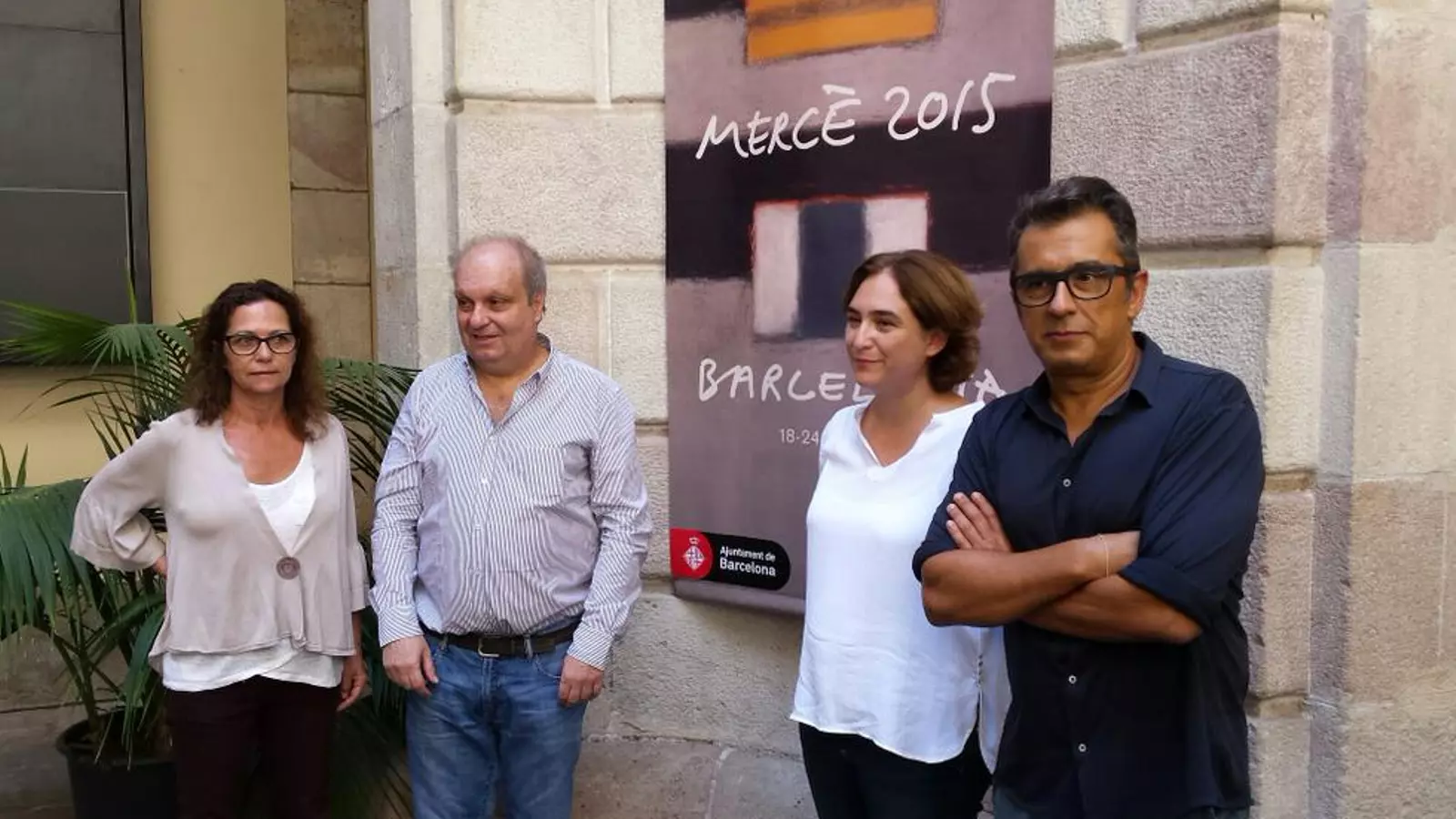 Ada Colau i Andreu Buenafuente, durant la presentació de les festes de la Mercè / TWITTER