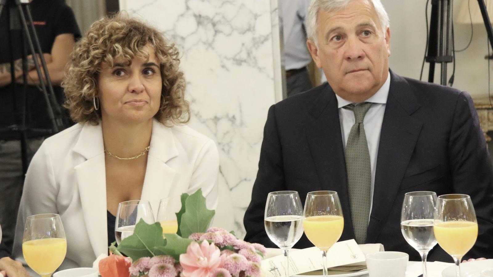 Dolors Montserrat with Antonio Tajani this Friday morning in Barcelona