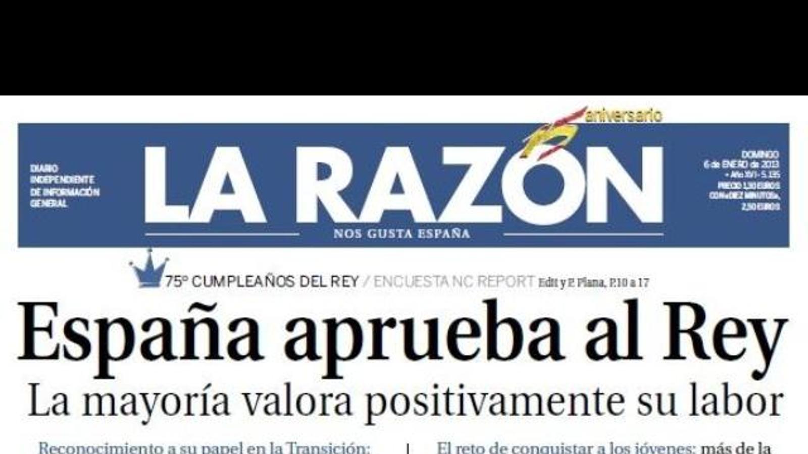 Portada la razon diumenge 6 de gener