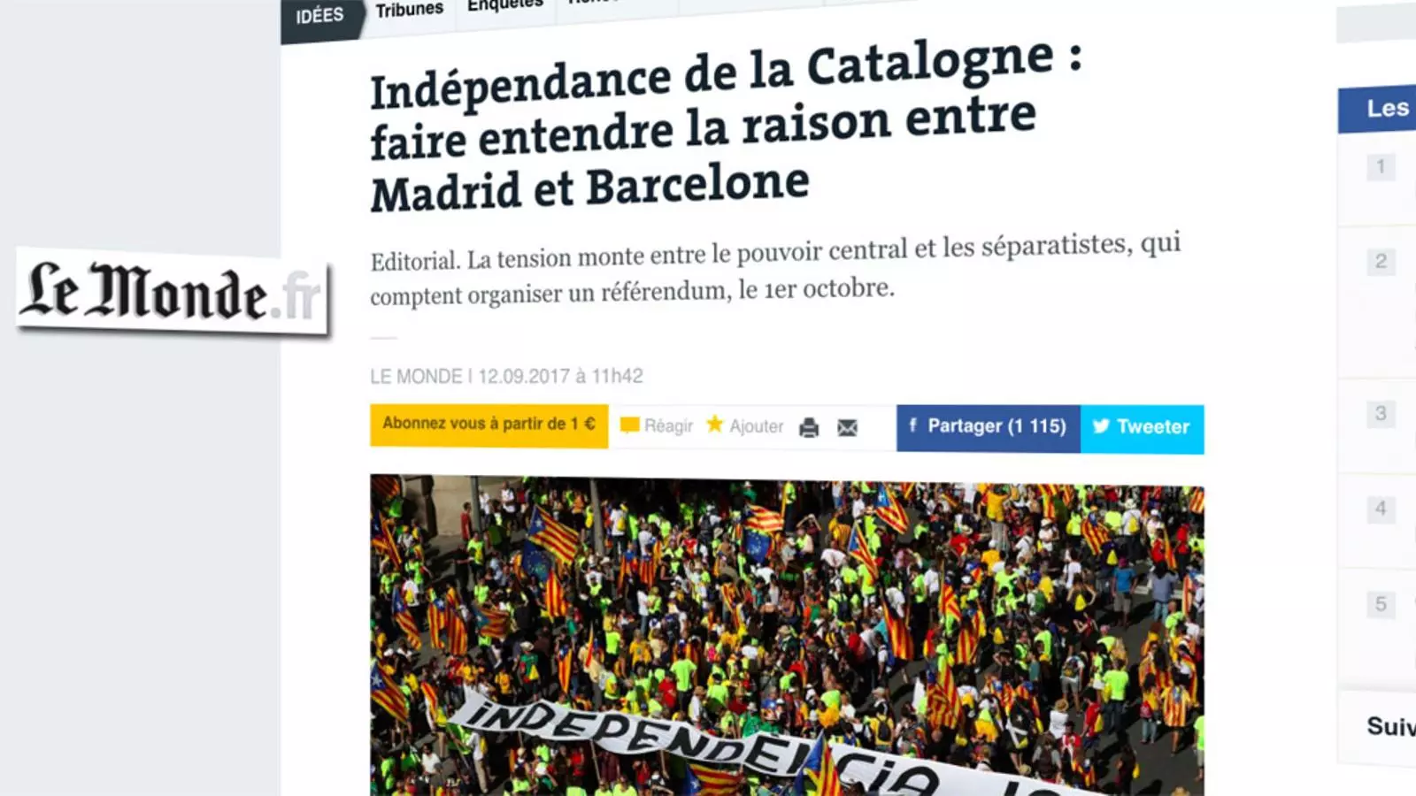 L'anàlisi d'Antoni Bassas: ''Le Monde' també demana un referèndum'