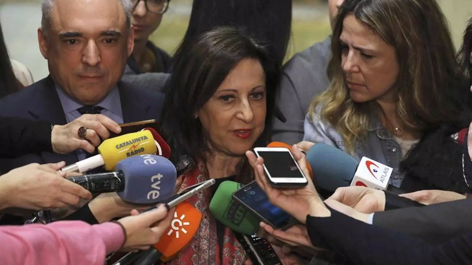 La portaveu del PSOE al Congrés, Margarita Robles, en declaracions als mitjans