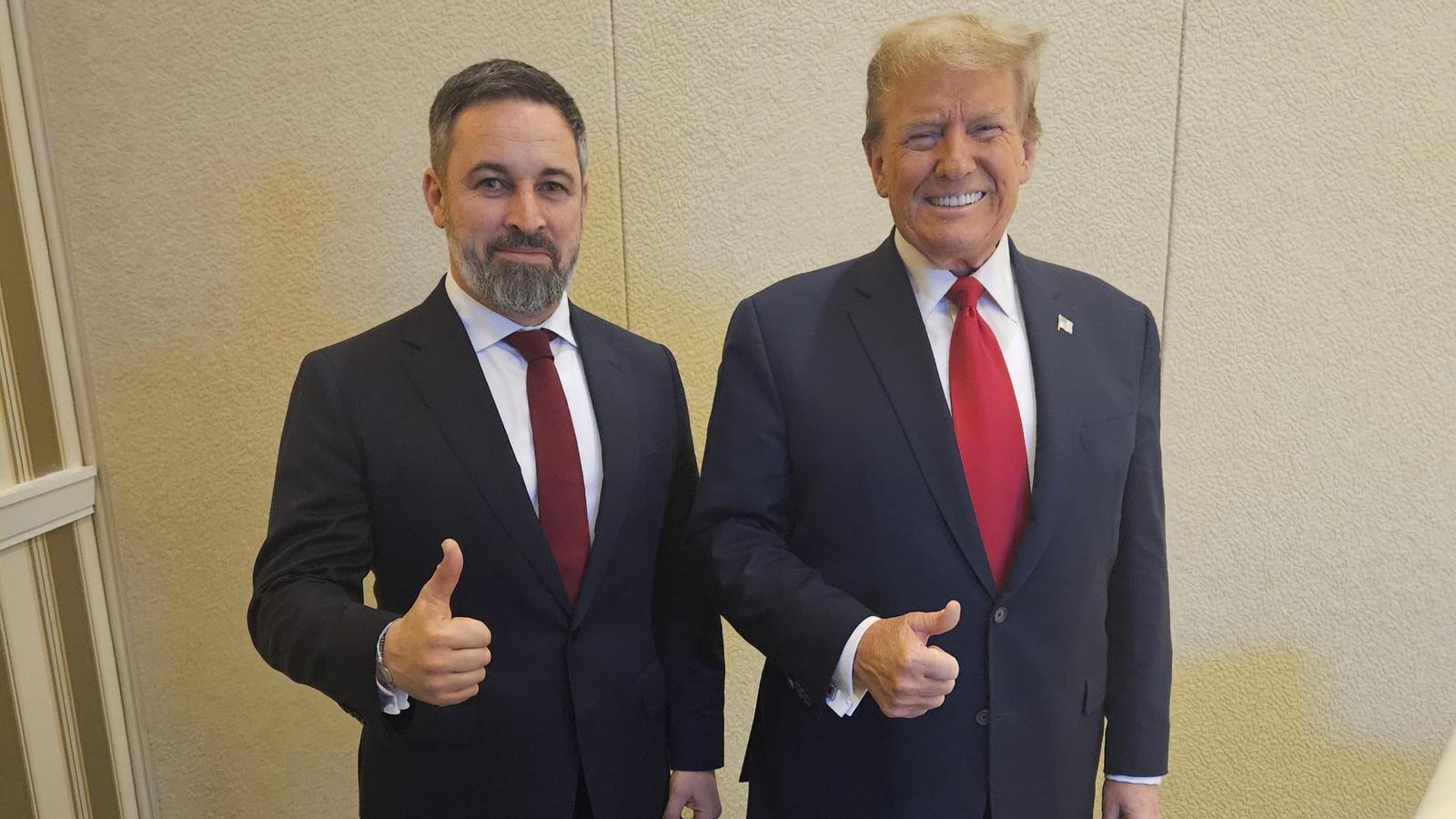 Vox leader Santiago Abascal met with US President-elect Donald Trump in February 2024.