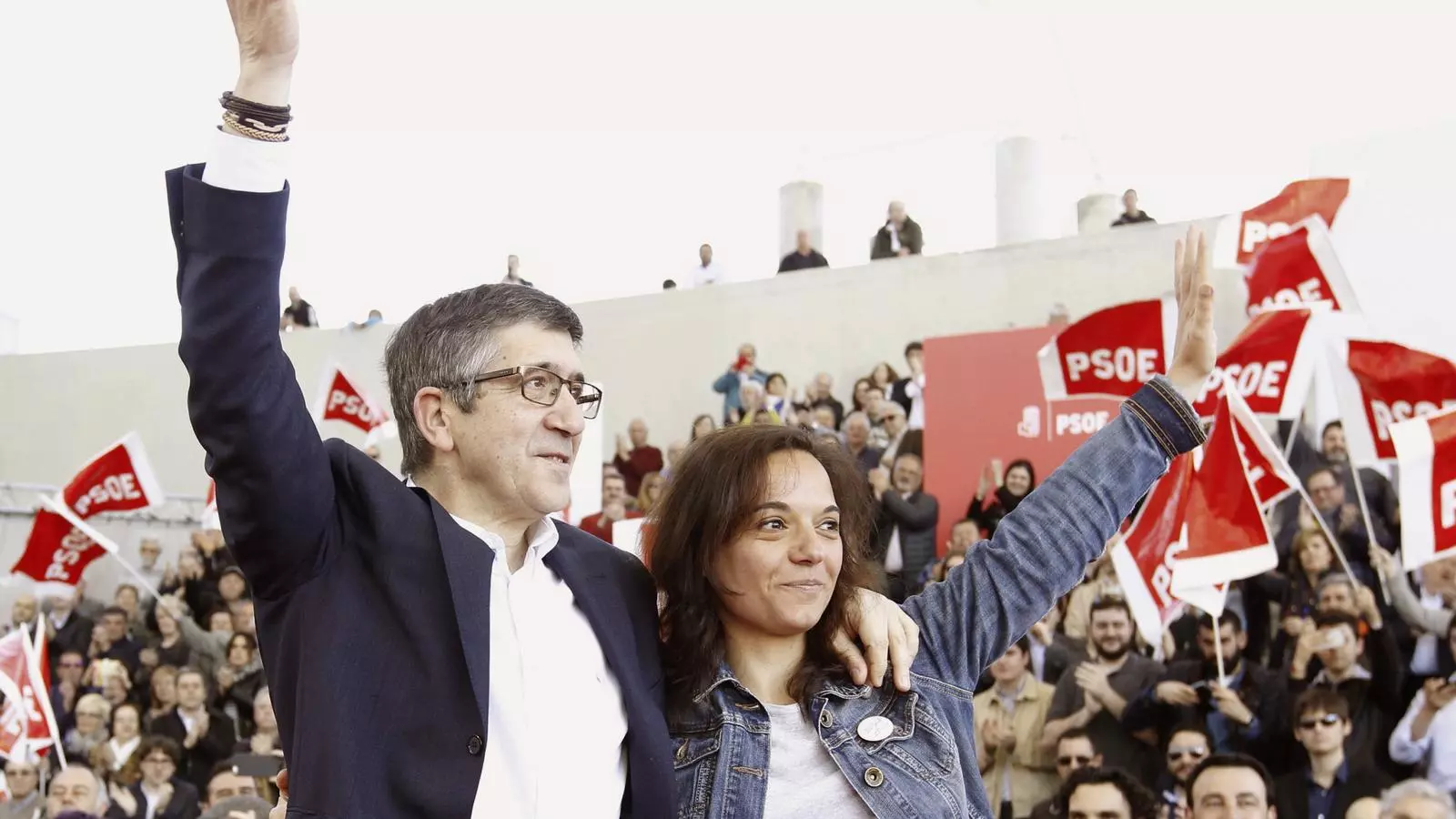 Patxi López amb Sara Hernández, alcaldessa de Getafe, durant l'acte d'aquest dissabte
