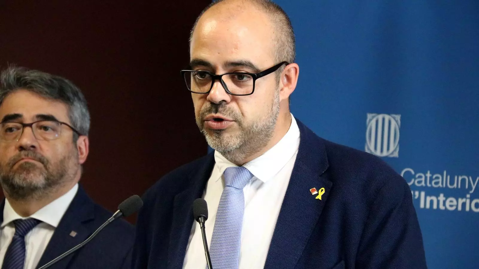 Miquel Buch, conseller de l'Interior, en la roda de premsa de balanç de Sant Joan aquest diumenge