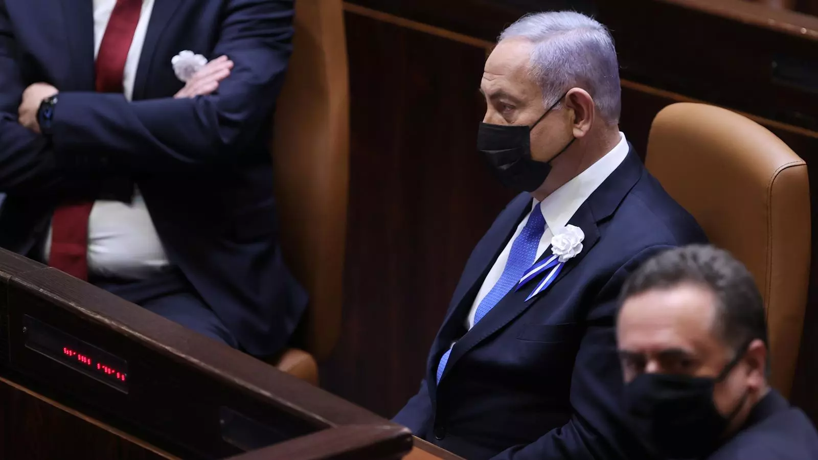 El primer ministre israelià en funcions, Benjamin Netanyahu, aquest dimarts durant la constitució de la Knesset