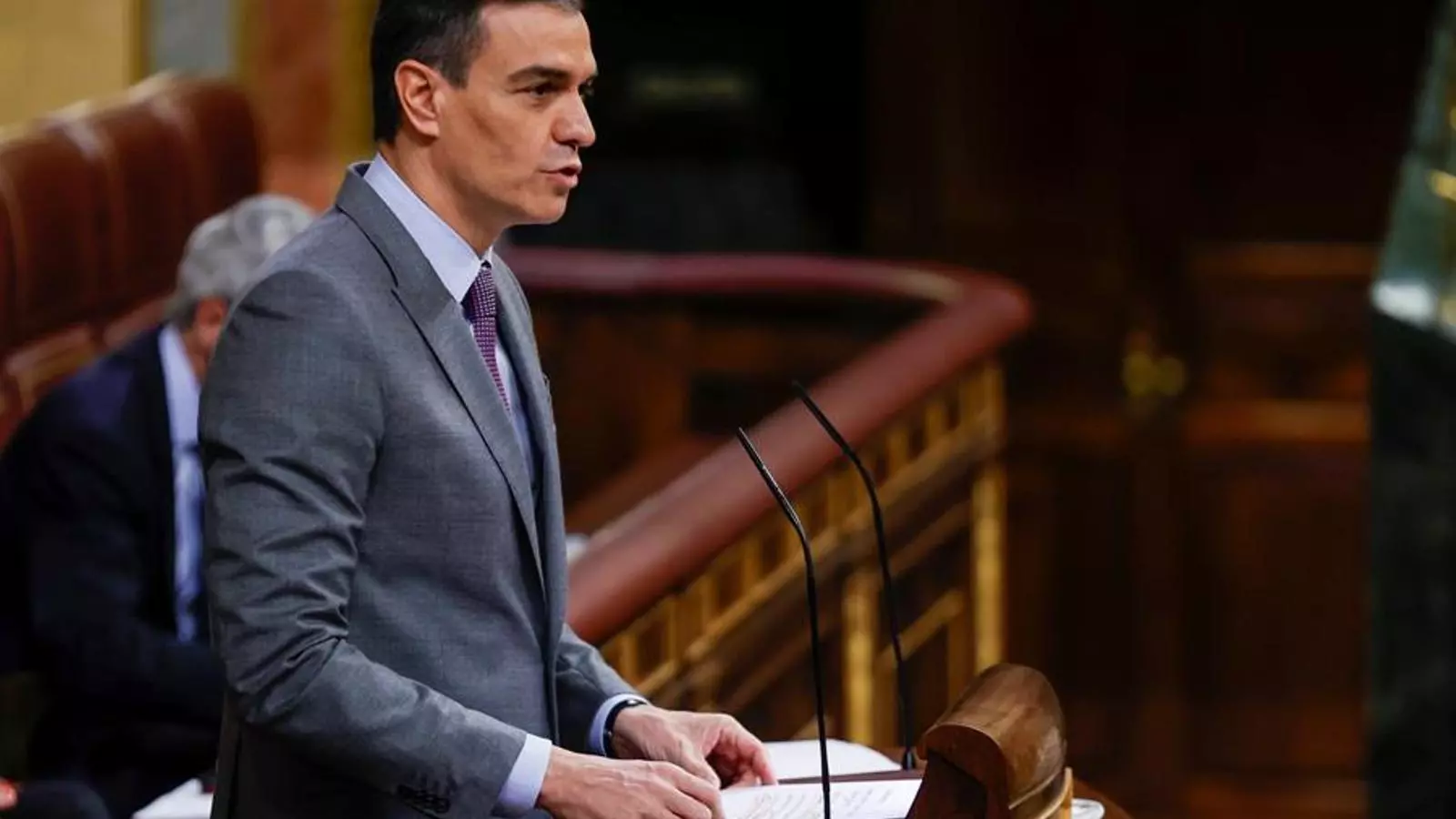 Pedro Sánchez, durant la seva compareixença al Congrés